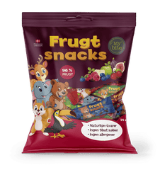 Stor pose Madpakkesnacks (My Bite Frugt snacks) med 14 stk. – naturlige frugtsnacks uden tilsat sukker eller allergener, pakket i børnevenligt design.