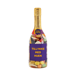 Tillykke med huen - Champagneflaske