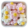 Blomster Mix fra Bulgari – lyserøde og hvide skumfiduser formet som blomster i Bland Selv Slik.