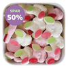 Bunnies fra Cloetta – små kaniner af blødt skum med farverige ører af frugtvingummi. Tilbud – spar 50%.