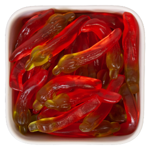 Chili Vingummi fra Candynavia i Bland Selv Slik – frugtige vingummier med mild, men markant chilismag.
