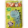 Fun Dino Dip fra Cerdan – frugtslikkepind med syrligt lemon-lime pulver i grøn indpakning med dinosaurmotiv.