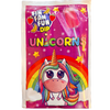 Fun Unicorn Dip fra Cerdan – frugtslikkepind med syrligt jordbær-banan pulver i farverig indpakning med enhjørning og regnbue.