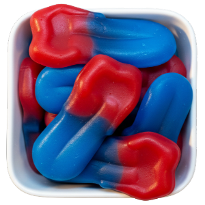 Gigant Tunger fra Candyland i Bland Selv Slik – store bløde vingummier med frugtsmag.