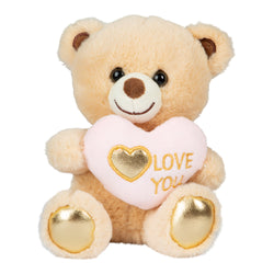 Guldbamse med LOVE YOU-hjerte og gyldne detaljer fra SlikEkspressen.