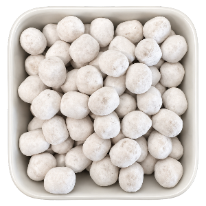 Hvide Karamel Drømme fra Scan Choco – lyse, pudrede toffee bonbons med karamelsmag i Bland Selv Slik.