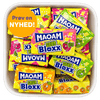 Maoam Sour Bloxx fra Haribo – farverige, individuelt indpakkede syrlige karameller med frugtsmag. Nyhed hos SlikEkspressen.