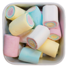 Marshmallow Tivoli fra Fini – fluffy skumruller med mild vaniljesmag i flotte pastelfarver i Bland Selv Slik.