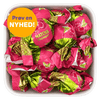 Matcha Raspberry fra Millano Group – individuelt indpakkede mælkekugler med matcha-te og yoghurtfyld med hindbærsmag. Nyhed i Bland Selv Slik.