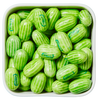 Melon Tyggegummi fra Vidal – grønstribede tyggegummier med sprød sukkerskal og frisk melonsmag.