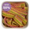 Miami Pasta fra Haribo (Pasta Basta Miami) er syrlige vingummibånd med sukker i farverne orange, grøn, gul og rød. Tilbud - spar 50% hos SlikEkspressen.