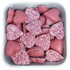 Pink Hearts fra Hannah’s – lyserøde hjerter med jordbærsmag og sprøde sukkerkugler i Bland Selv Slik.