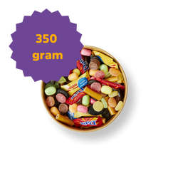 Bøtte med 350 gram blandet favorit slik – perfekt som gave eller selvforkælelse
