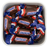 Snickers Mini fra Mars i Bland Selv Slik – chokoladebar med karamel og peanuts.