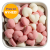 Sour Hearts fra Cloetta – sure skumhjerter med frugtsmag og sukkerdrys i Bland Selv Slik. Nyhed.