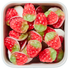 Strawberries fra Astra Sweets – jordbærvingummi med hvid skumbund i Bland Selv Slik