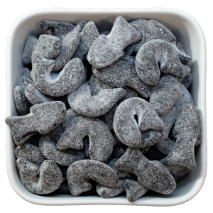 Super Salte Sild fra Malaco i Bland Selv Slik – lakridssild med kraftigt saltlakridsdrys.