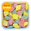 Syrlige Frugt Diamanter fra Malaco – vingummi med frugtsmag og syrligt sukkerdrys. Nyhed.