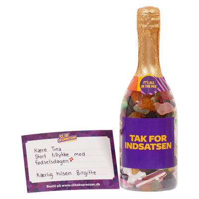 Tak for indsatsen - Champagneflaske