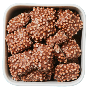 Crispy Bite fra Cloetta – chokoladeovertrukket fudge med sprøde risbobler.