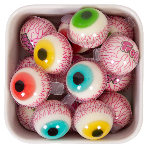 Pop Eye fra Trolli – vingummiøjne med flydende syrlig kerne i Bland Selv Slik fra SlikEkspressen.