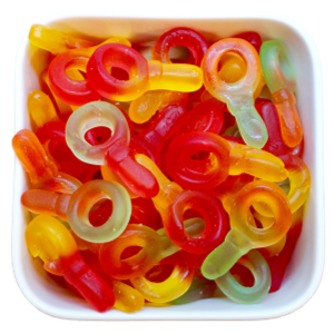 Sukkerfri Sutter fra Candynavia – farverige vingummier med frugtsmag i Bland Selv Slik.