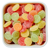 Syrlinger fra Haribo – syrlige vingummiskiver med sukkerdrys og frugtsmag.